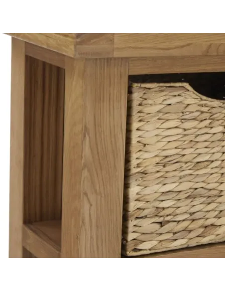 Astoria Bench With Basket - Warm Wax