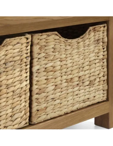 Astoria Bench With Basket - Warm Wax