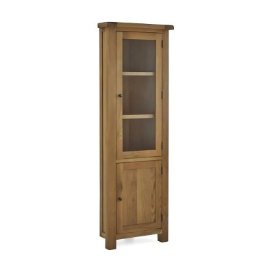 Astoria Corner Display Cabinet - Warm Wax
