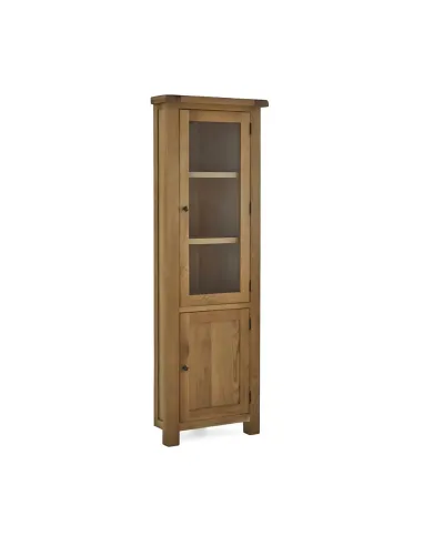 Astoria Corner Display Cabinet - Warm Wax