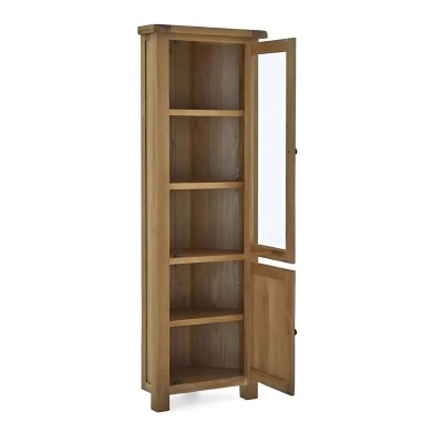 Astoria Corner Display Cabinet - Warm Wax