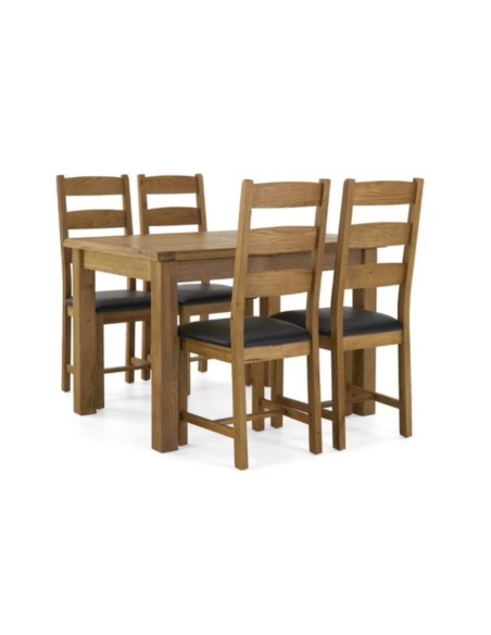 Astoria Dining Chair With PU Seat - Warm Wax