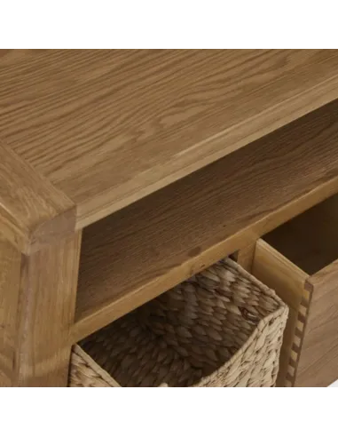 Astoria Corner TV Unit With Baskets - Warm Wax