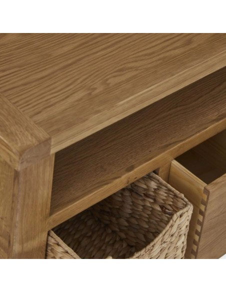 Astoria Corner TV Unit With Baskets - Warm Wax