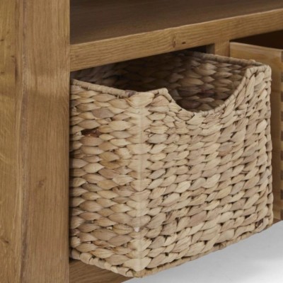 Astoria Corner TV Unit With Baskets - Warm Wax