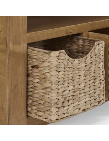 Astoria Corner TV Unit With Baskets - Warm Wax