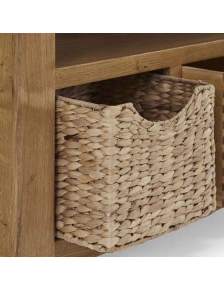 Astoria Corner TV Unit With Baskets - Warm Wax