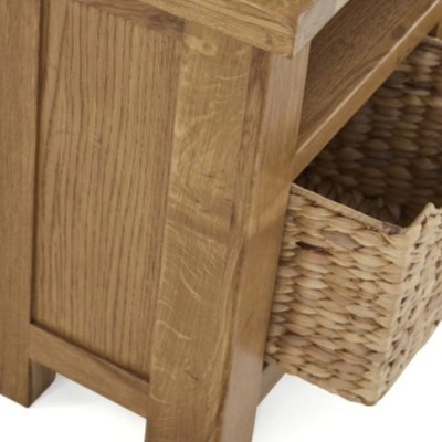 Astoria Corner TV Unit With Baskets - Warm Wax