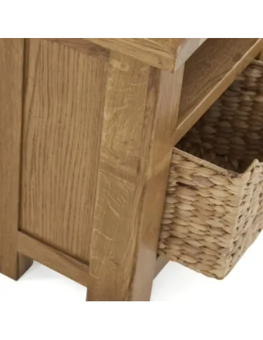 Astoria Corner TV Unit With Baskets - Warm Wax