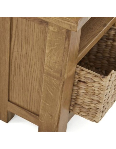 Astoria Corner TV Unit With Baskets - Warm Wax