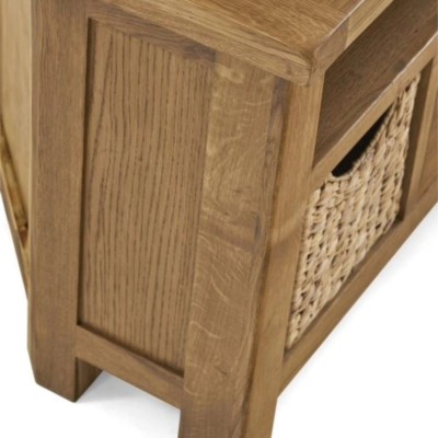 Astoria Corner TV Unit With Baskets - Warm Wax