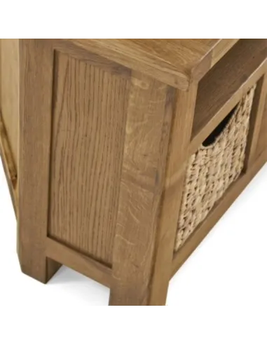 Astoria Corner TV Unit With Baskets - Warm Wax