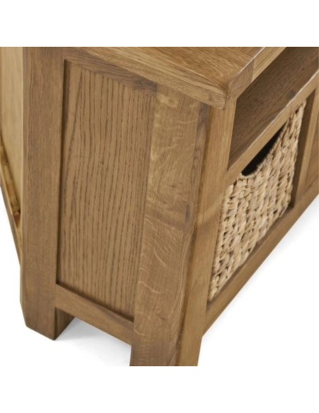 Astoria Corner TV Unit With Baskets - Warm Wax