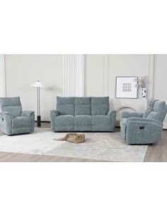 Alessia Manual Recliner Sofa Combination - Green
