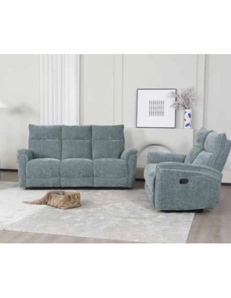 Alessia Manual Recliner Sofa Combination - Green