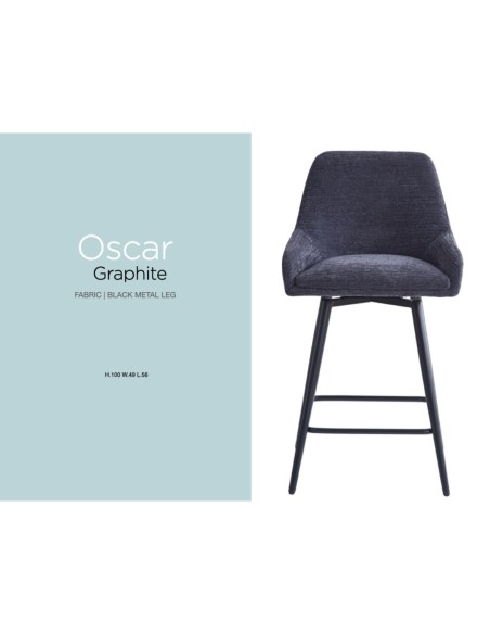 Oscar Counter Stool - Graphite Grey
