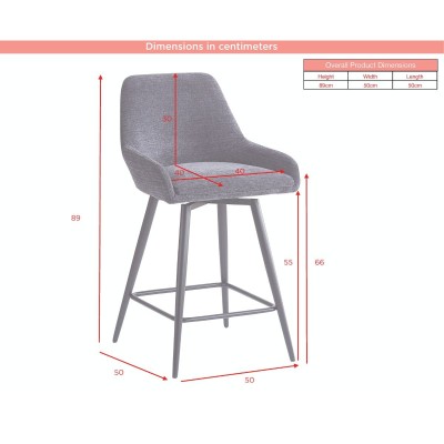 Oscar Counter Stool - Graphite Grey