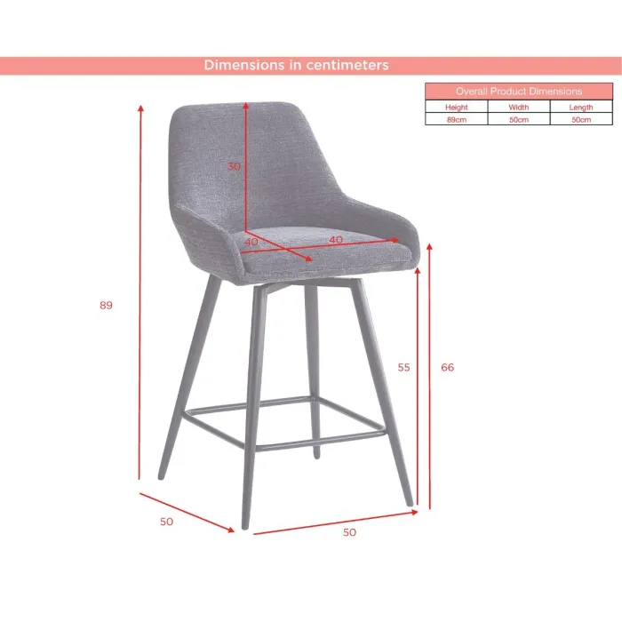 Oscar Counter Stool - Graphite Grey