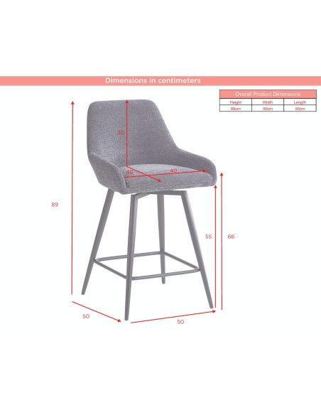 Oscar Counter Stool - Graphite Grey
