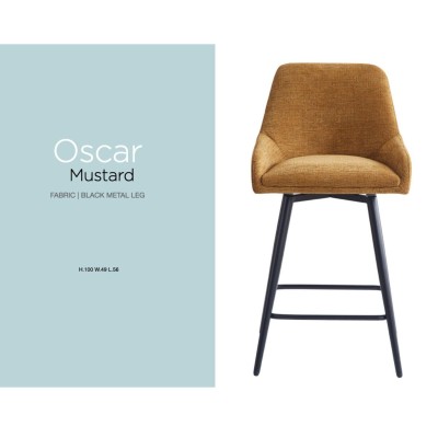 Oscar Counter Stool - Mustard