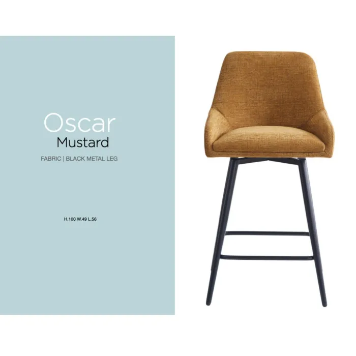Oscar Counter Stool - Mustard