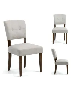Oakridge Dining Chair - Beige Fabric Dark Oak 2
