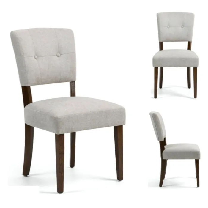 Oakridge Dining Chair - Beige Fabric Dark Oak
