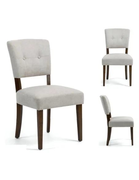 Oakridge Dining Chair - Beige Fabric Dark Oak