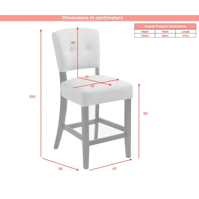 Oakridge Counter Stool - Beige Fabric/Dark Oak