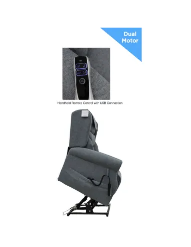 Berkshire Dual Motor Lift & Tilt Armchair - Steel Grey