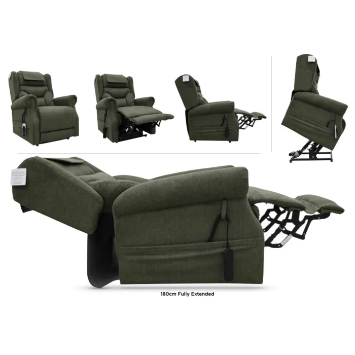 Berkshire Dual Motor Lift & Tilt Armchair - Olive
