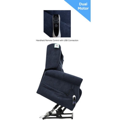 Berkshire Dual Motor Lift & Tilt Armchair - Deep Blue