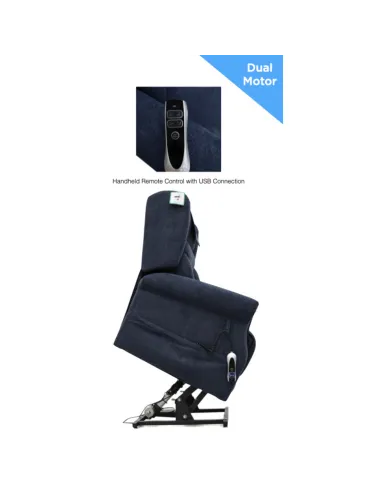 Berkshire Dual Motor Lift & Tilt Armchair - Deep Blue