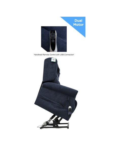Berkshire Dual Motor Lift & Tilt Armchair - Deep Blue
