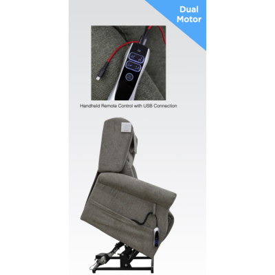 Berkshire Dual Motor Lift & Tilt Armchair  - Stone