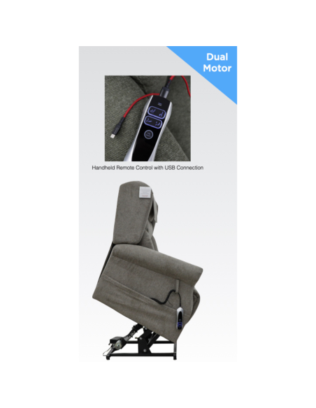 Berkshire Dual Motor Lift & Tilt Armchair - Stone