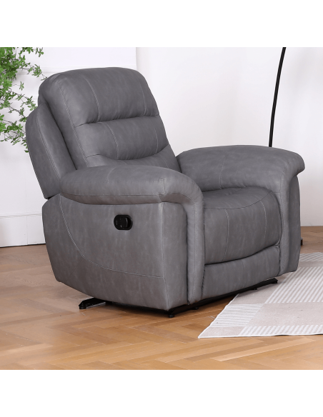 Lucas Manual Recliner Armchair - Grey