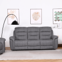 Lucas 3 Seater Manual Recliner - Grey