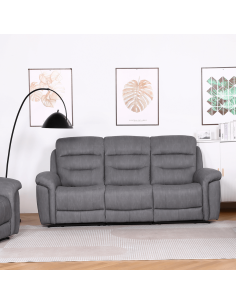 Lucas 3 Seater Manual Recliner - Grey