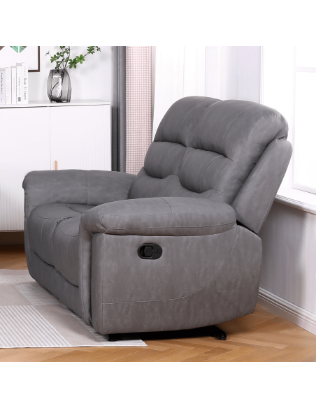Lucas 2 Seater Manual Recliner - Grey
