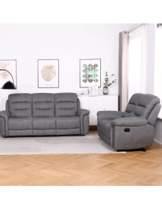 Lucas 2 Seater Manual Recliner - Grey 2