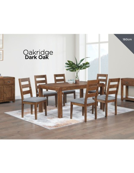 Oakridge 1.6m Dining Set - Dark Oak