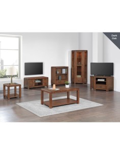 Oakridge High Corner Cabinet - Dark Oak 2