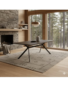 Rochelle 2m Fixed Dining Table - Black