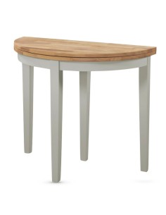 Altona Half Moon Console Table - Stone Grey/Light Oak
