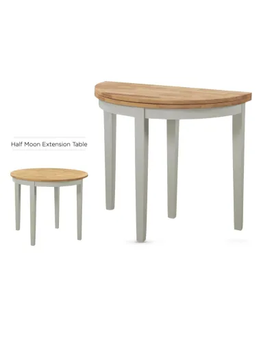 Altona Half Moon Console Table - Stone Grey/Light Oak