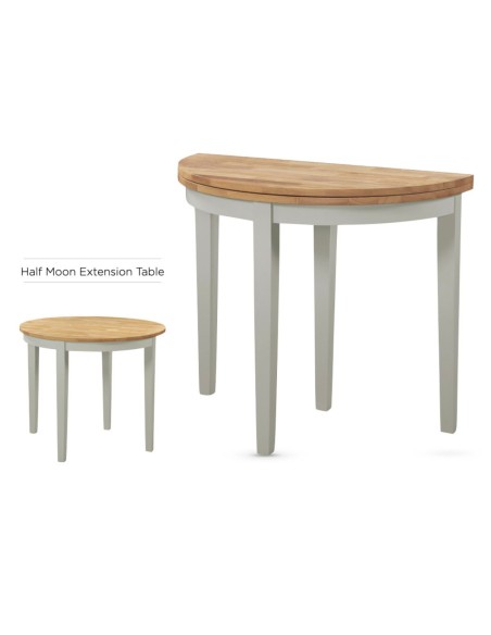 Altona Half Moon Console Table - Stone Grey/Light Oak