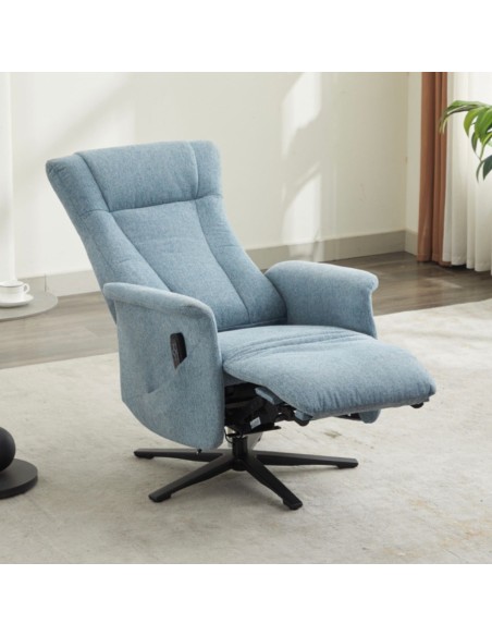 Apero Swivel Dual Motor Electric Recliner - Ice Blue
