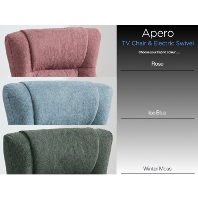 Apero Swivel Dual Motor Electric Recliner Armchair - Ice Blue