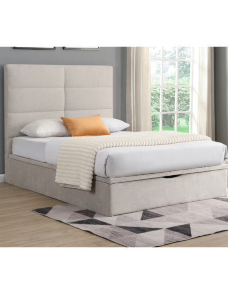 Jessica 4ft6 Storage Bedframe - Beige